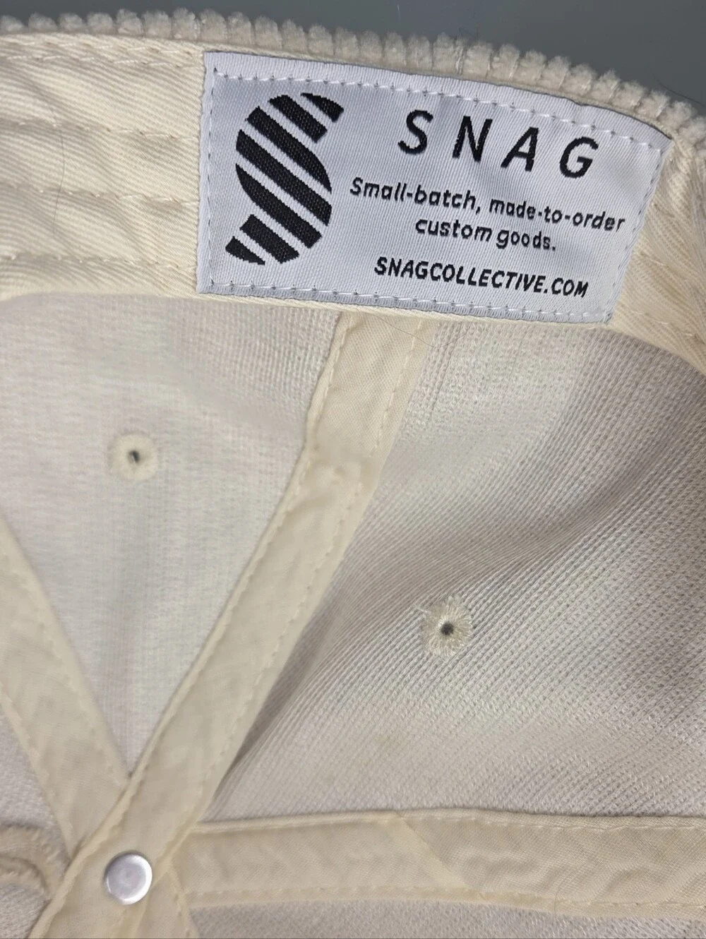Snag Cream Corduroy Embroidered Sunflower Snapback Hat